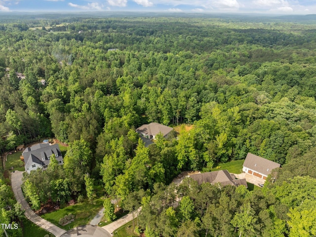 bird's eye view of a heavily wooded area