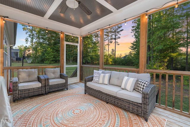 175 Lockamy Ln, Youngsville, NC 27596 - sunroom with ceiling fan and an outdoor living space