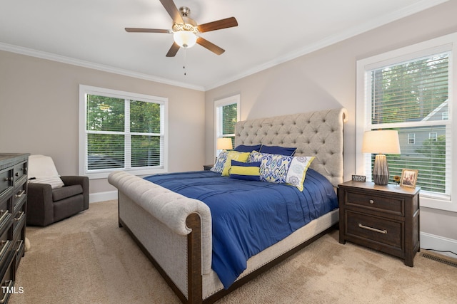 175 Lockamy Ln, Youngsville, NC 27596 - bedroom featuring light colored carpet, crown molding, multiple windows, and baseboards