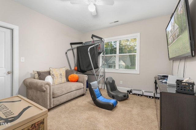 175 Lockamy Ln, Youngsville, NC 27596 - workout room featuring carpet flooring, ceiling fan, and baseboards