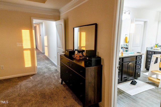 428 Parlier Dr, Apex, NC 27523 - hallway featuring baseboards and ornamental molding