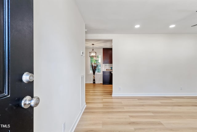 2311 Wintergreen Pl, Durham, NC 27707 - interior space with light wood-type flooring, recessed lighting, baseboards, and visible vents