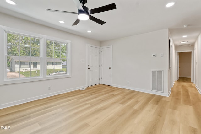 2311 Wintergreen Pl, Durham, NC 27707 - spare room featuring recessed lighting, baseboards, light wood-type flooring, and visible vents