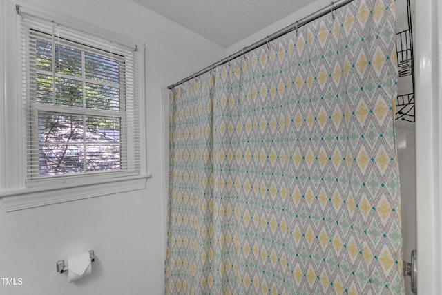 full bathroom featuring a shower with shower curtain and plenty of natural light