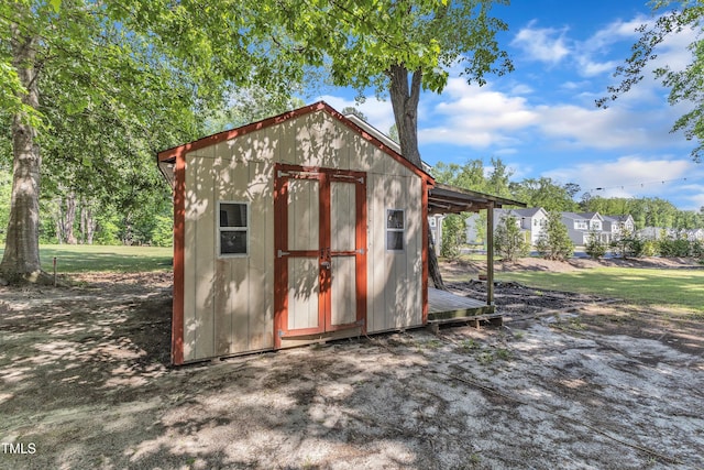 view of shed