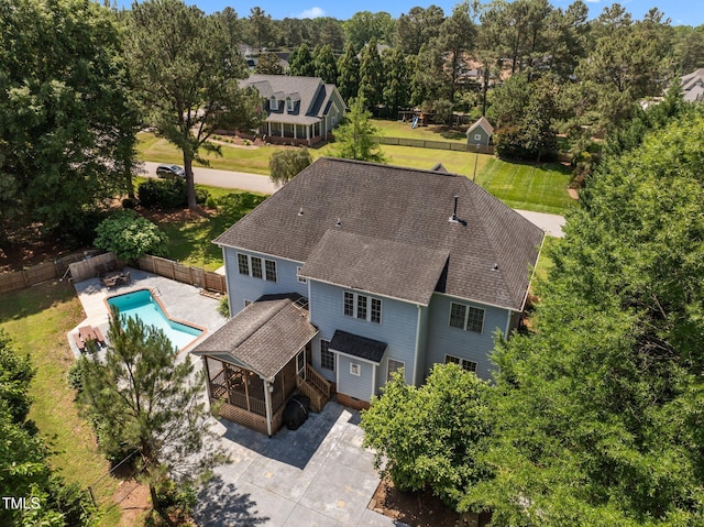 1420 Norwood Crest Ct, Raleigh, NC 27614 - aerial view of property and surrounding area with a pool area