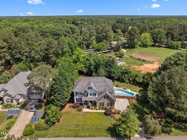 1420 Norwood Crest Ct, Raleigh, NC 27614 - aerial view of property and surrounding area featuring a heavily wooded area