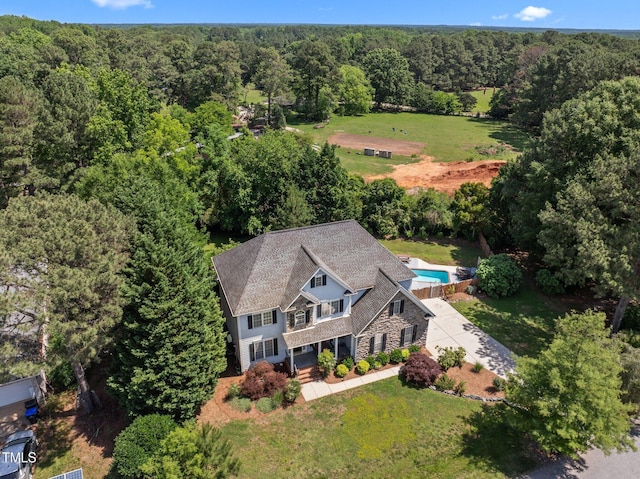 1420 Norwood Crest Ct, Raleigh, NC 27614 - view from above of property featuring a heavily wooded area