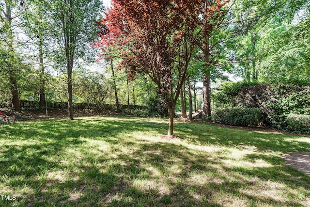 view of yard with fence