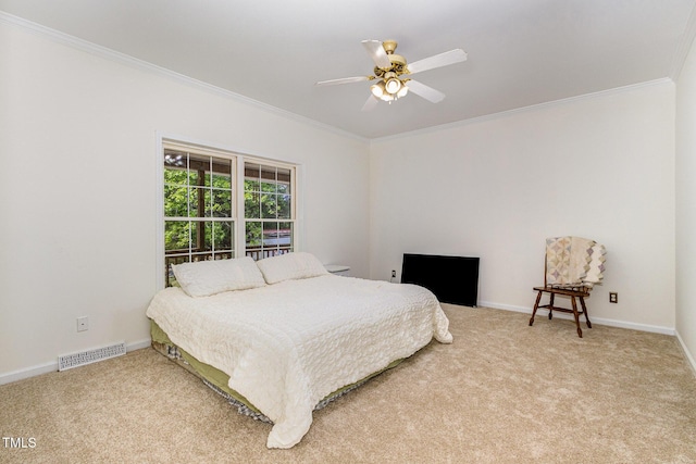 1176 Stoney Mountain Rd, Rougemont, NC 27572 - bedroom with crown molding, carpet, and ceiling fan