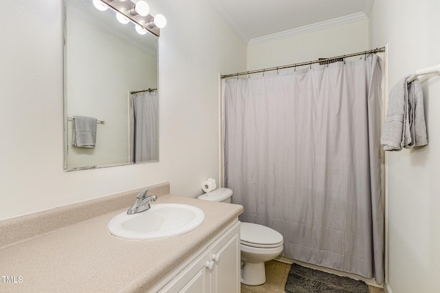 1176 Stoney Mountain Rd, Rougemont, NC 27572 - bathroom with ornamental molding, vanity, and a shower with shower curtain