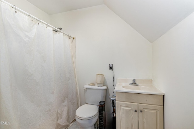 1176 Stoney Mountain Rd, Rougemont, NC 27572 - bathroom with lofted ceiling and vanity