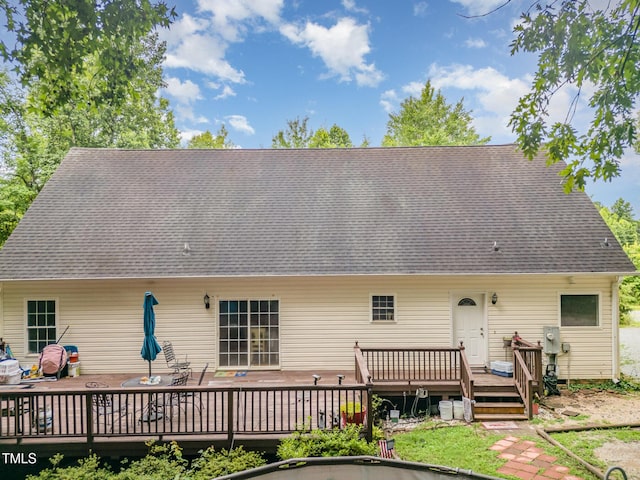 1176 Stoney Mountain Rd, Rougemont, NC 27572 - rear view of property with a deck and a shingled roof