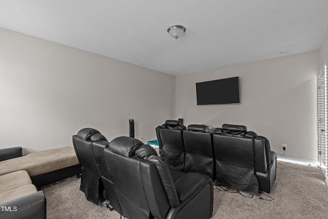 view of carpeted cinema room