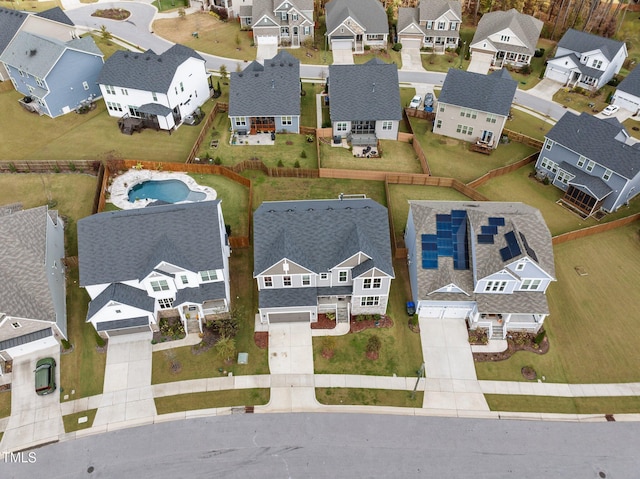 drone / aerial view featuring a residential view