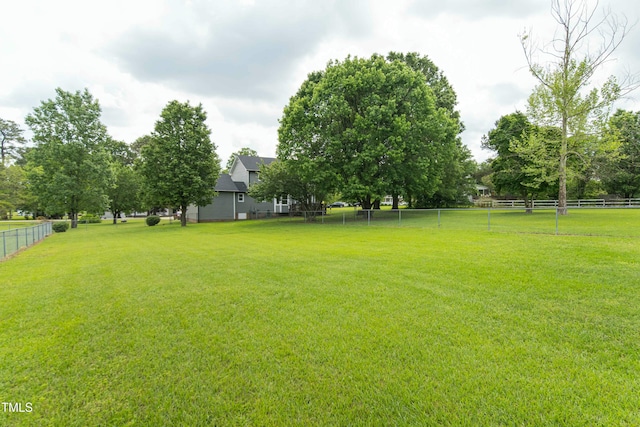 view of yard with fence