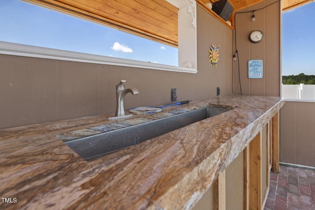 view of patio / terrace with a sink