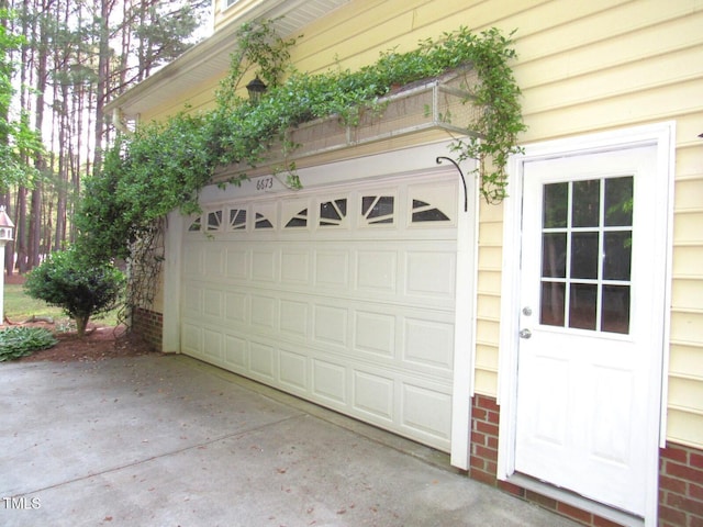 view of garage