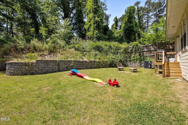 2003 Wa Wa Ave, Durham, NC 27707 - view of yard with cooling unit and a fenced backyard