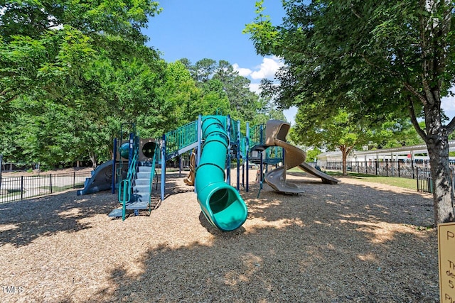 community play area featuring fence