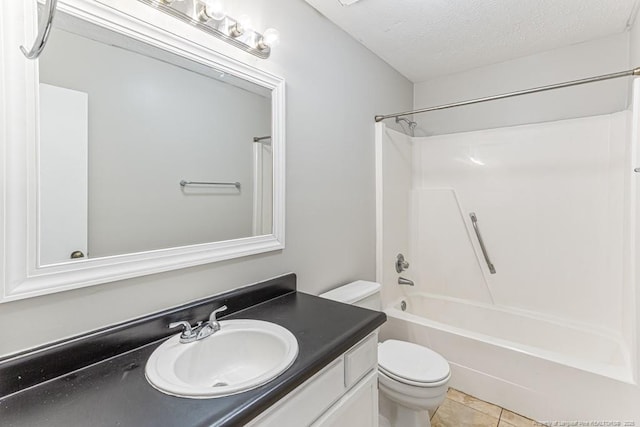 5516 Deep Hollow Ct, Fayetteville, NC 28311 - full bath with vanity, toilet, a textured ceiling, tub / shower combination, and tile patterned flooring
