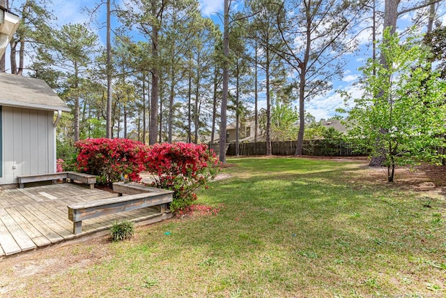 5516 Deep Hollow Ct, Fayetteville, NC 28311 - view of yard with a deck and fence