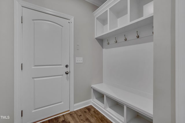 127 Post Oak Rd, Chapel Hill, NC 27516 - mudroom featuring dark wood-style flooring and baseboards