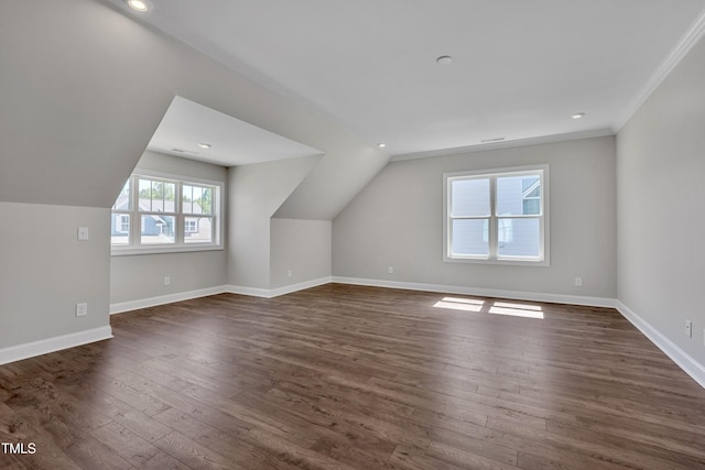 127 Post Oak Rd, Chapel Hill, NC 27516 - bonus room featuring dark wood-style floors, lofted ceiling, and baseboards