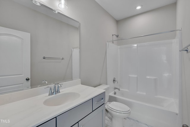 127 Post Oak Rd, Chapel Hill, NC 27516 - bathroom with toilet, vanity, and  shower combination