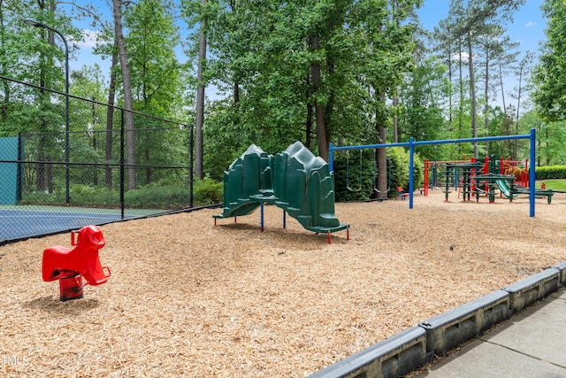 community play area featuring fence