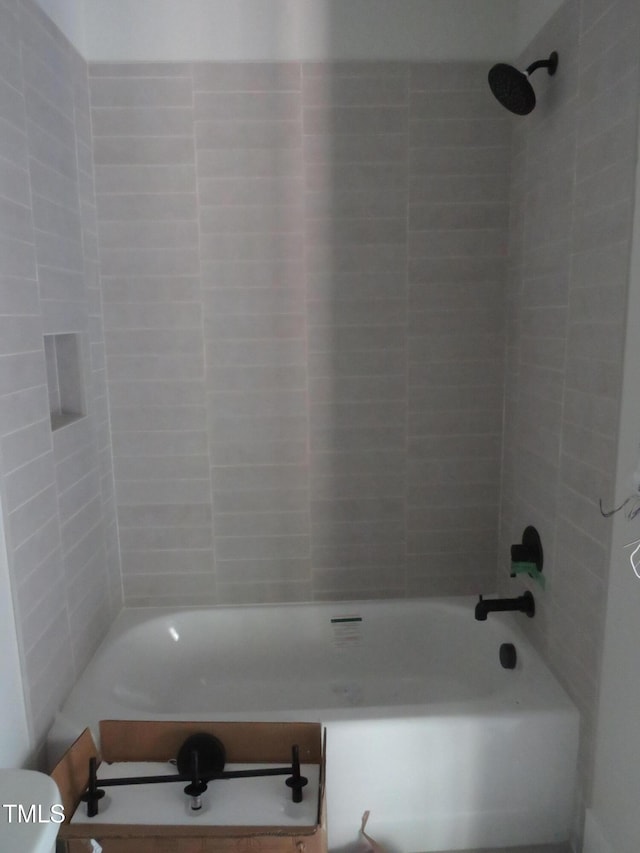 2590 Silas Peak Ln, Apex, NC 27523 - bathroom featuring shower / bath combination and toilet