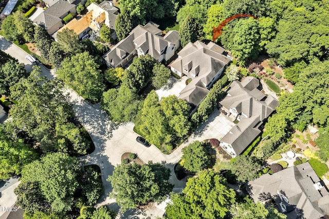 aerial view with a residential view