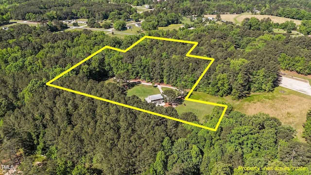 407 Howard Tant Rd, Zebulon, NC 27597 - birds eye view of property with a view of trees