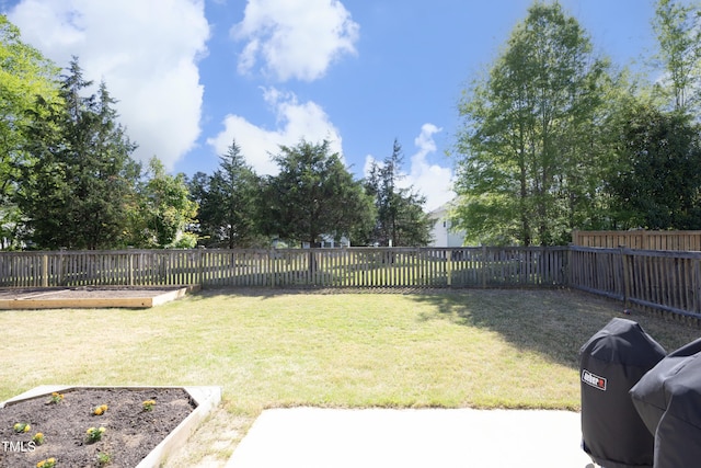 621 Childsberg Way, Hillsborough, NC 27278 - view of yard featuring a patio, a fenced backyard, and a garden