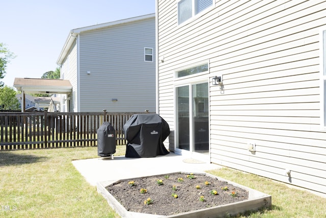 621 Childsberg Way, Hillsborough, NC 27278 - rear view of house featuring a lawn, a patio, and fence