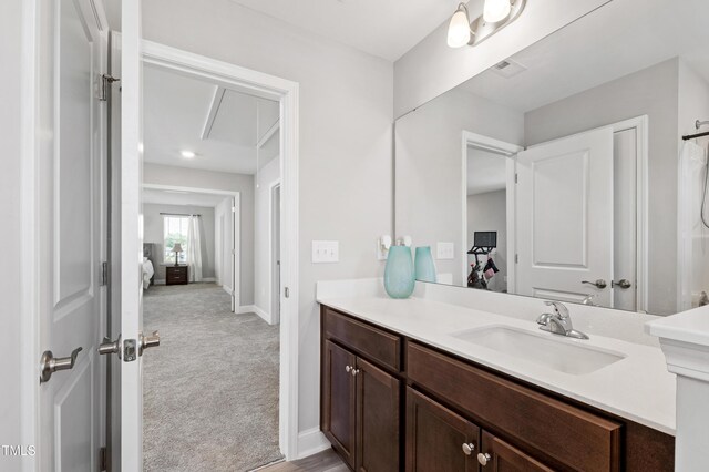 147 Antler Steel Dr, Clayton, NC 27527 - ensuite bathroom featuring vanity, baseboards, ensuite bath, and visible vents