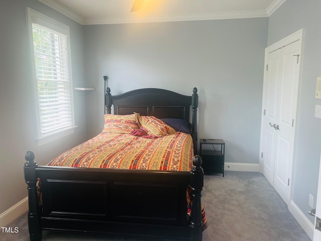 8729 Valentine Ct, Raleigh, NC 27613 - carpeted bedroom with ornamental molding and baseboards