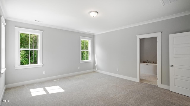 1733 Birdhaven Ln Lot 2217, Wendell, NC 27591 - unfurnished bedroom with carpet, crown molding, baseboards, and ensuite bath