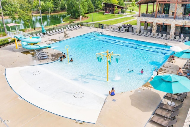 1720 Bright Lantern Way, Wendell, NC 27591 - community pool featuring a gazebo, a water play area, a patio, and a water slide