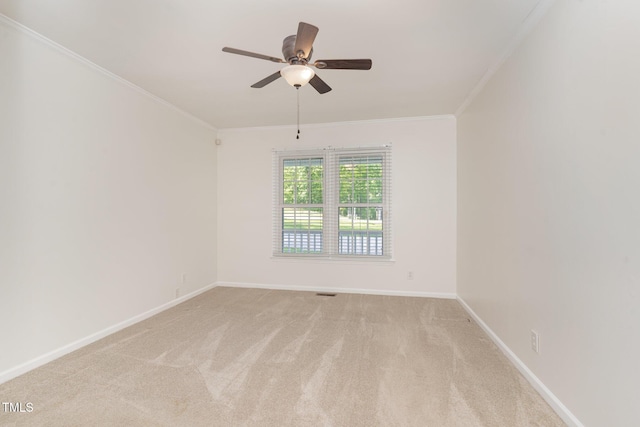 200 Weybossett Rd, Henderson, NC 27537 - carpeted empty room with ceiling fan, ornamental molding, and baseboards