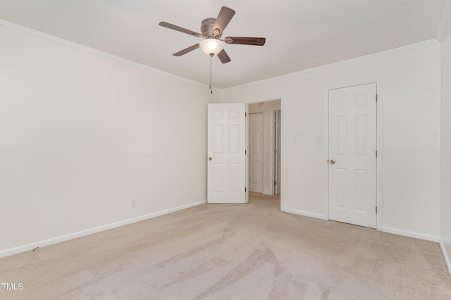 200 Weybossett Rd, Henderson, NC 27537 - unfurnished bedroom featuring a ceiling fan, baseboards, light carpet, and ornamental molding