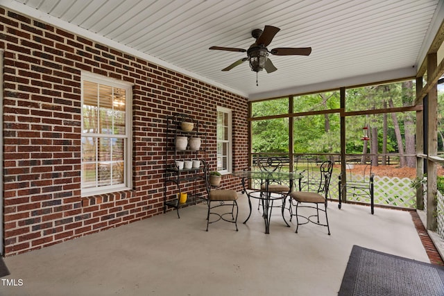 108 Cedarwood Dr, Louisburg, NC 27549 - sunroom featuring ceiling fan and outdoor dining space
