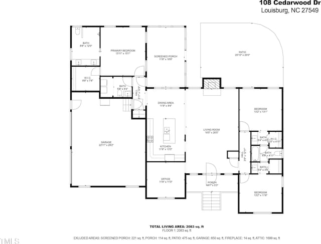108 Cedarwood Dr, Louisburg, NC 27549 - room layout