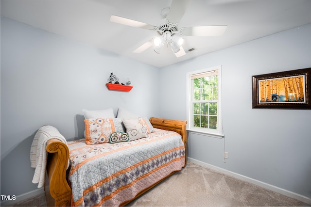 1166 NC Highway 87 N, Pittsboro, NC 27312 - carpeted bedroom featuring baseboards, ceiling fan, and visible vents
