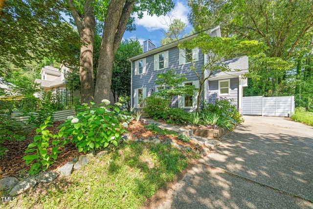 1605 Valley Run, Durham, NC 27707 - colonial home featuring a chimney