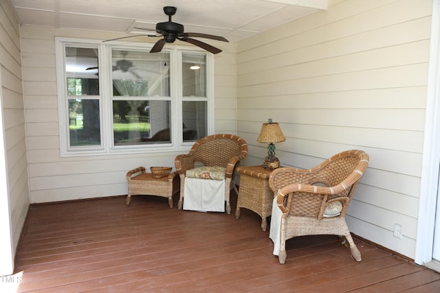 1927 Simpkins Rd, Raleigh, NC 27603 - deck featuring a ceiling fan