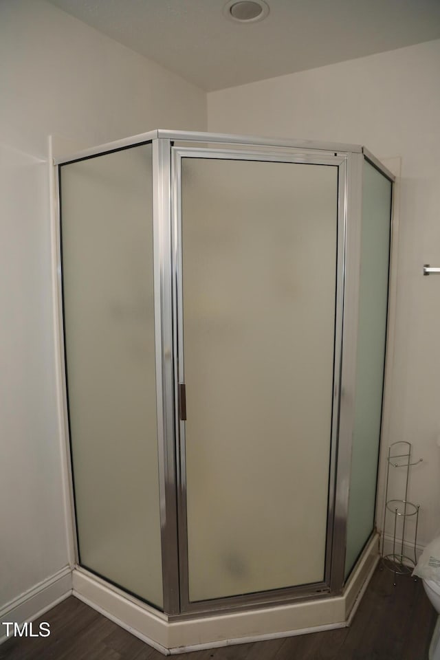 1927 Simpkins Rd, Raleigh, NC 27603 - full bath with wood finished floors and a stall shower