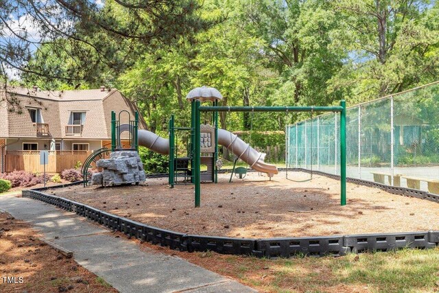 communal playground with fence
