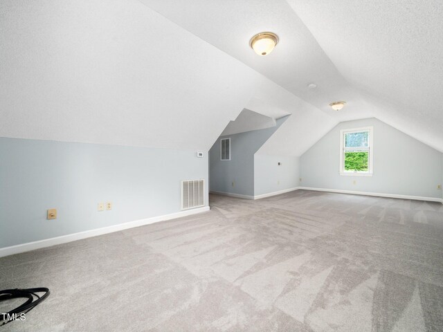 12823 Summerwind Trl, Rougemont, NC 27572 - additional living space featuring vaulted ceiling, carpet, baseboards, and a textured ceiling
