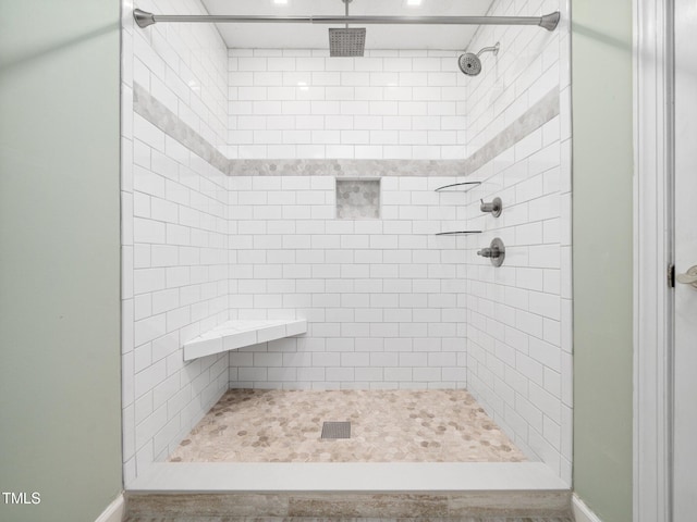 12823 Summerwind Trl, Rougemont, NC 27572 - bathroom with a stall shower and baseboards